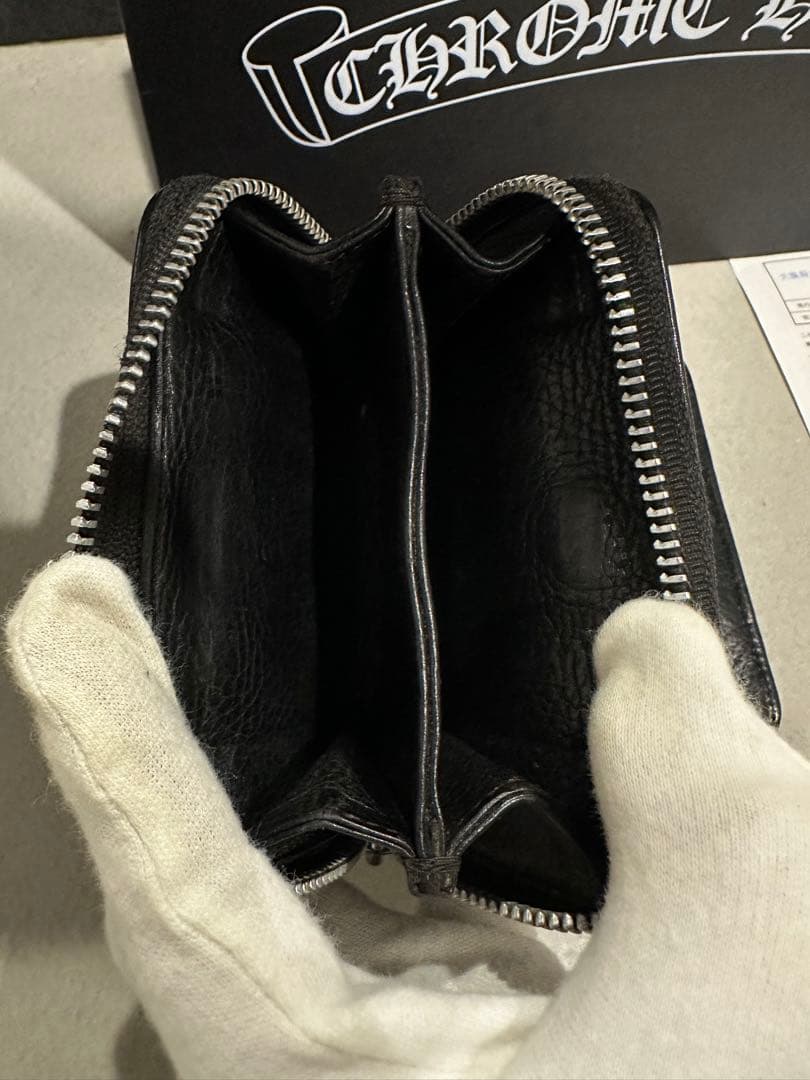 【インボイス原本あり】クロムハーツSQ ZIP BILLレザー ウォレット 財布