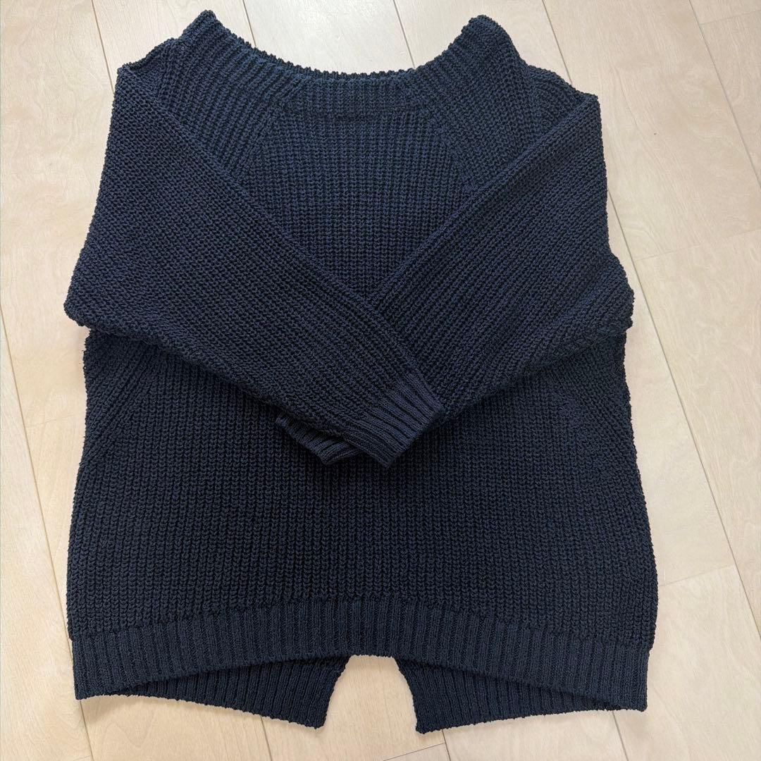 MUSE ドゥーズィエムクラス Lily Linen アゼプルオーバー　ネイビー