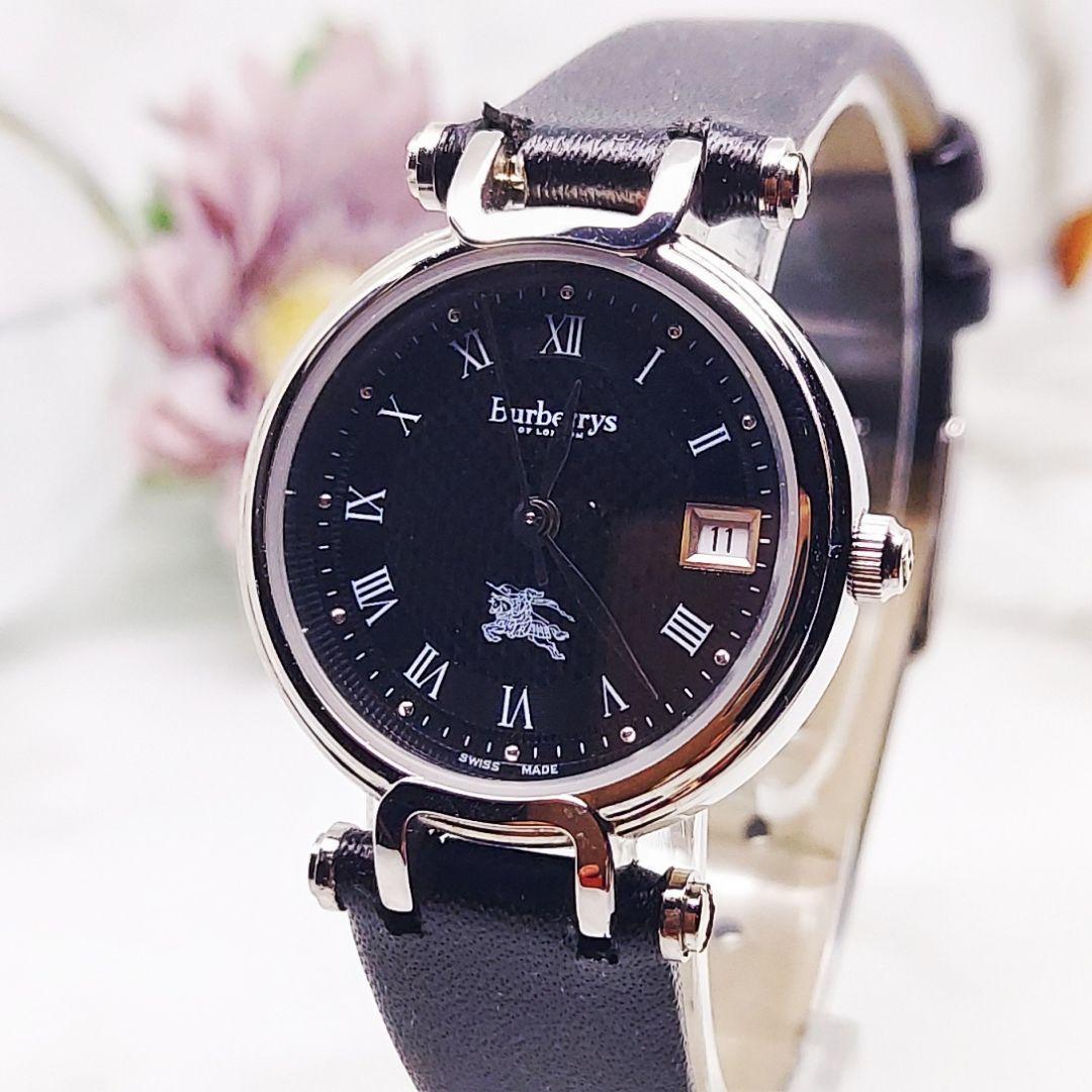 Burberry バーバリー ブラック 腕時計 レディース デイト ローマン