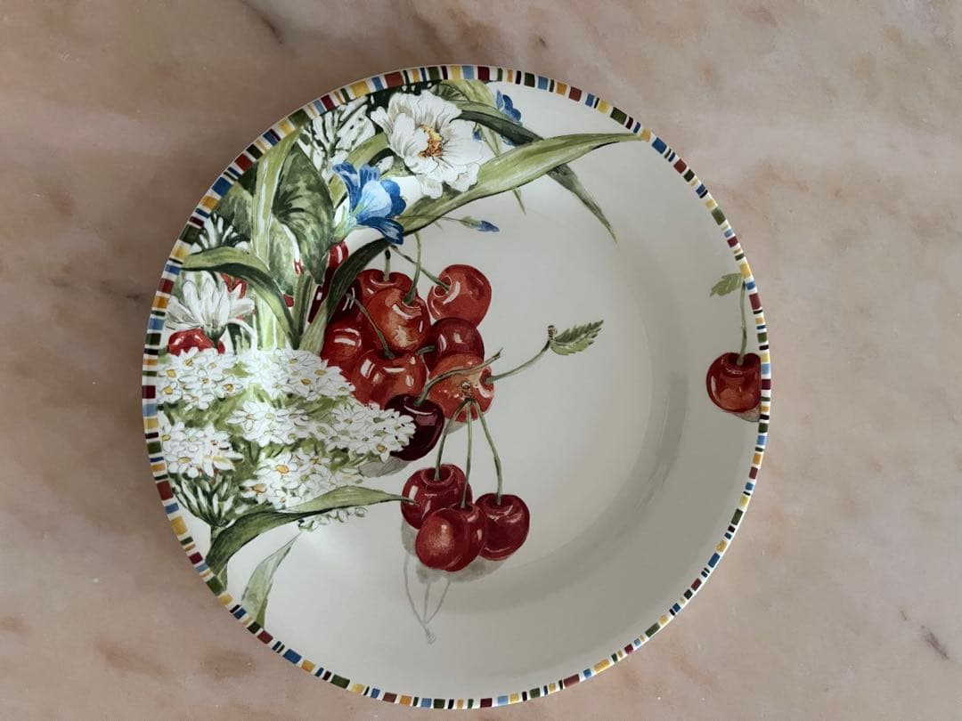 Gien チェリー　22cmプレート　4枚セット