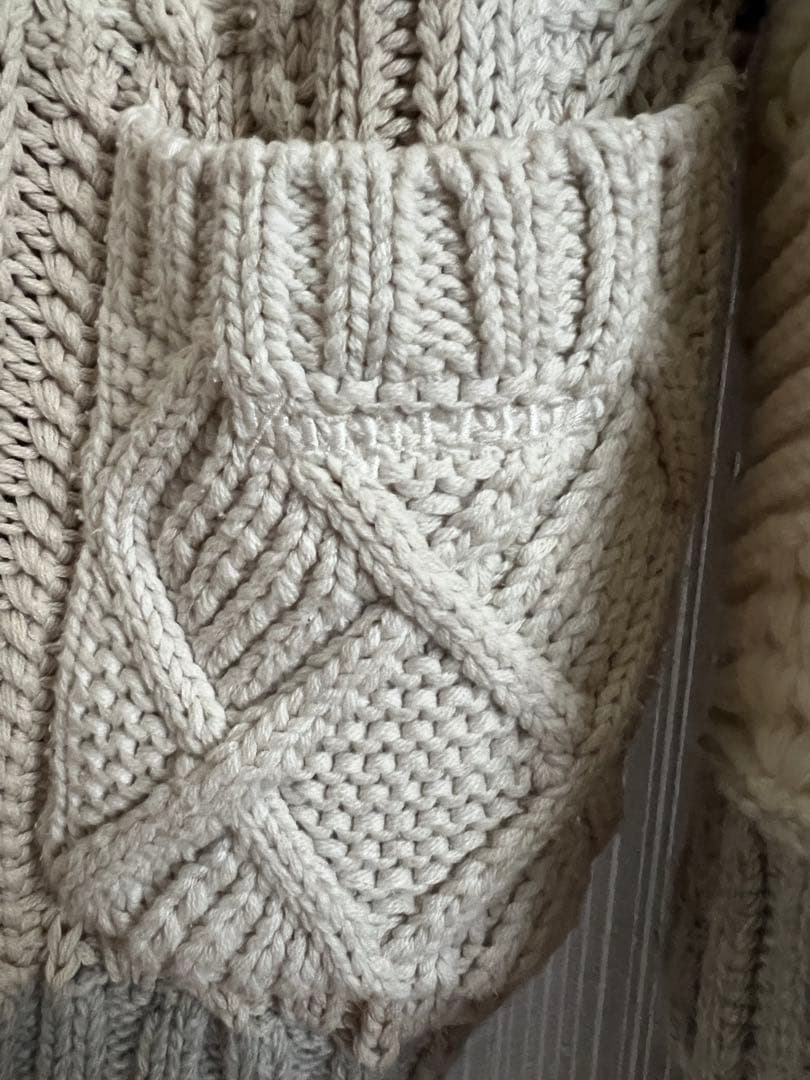 トップス supreme patchwork cable knit cardigan