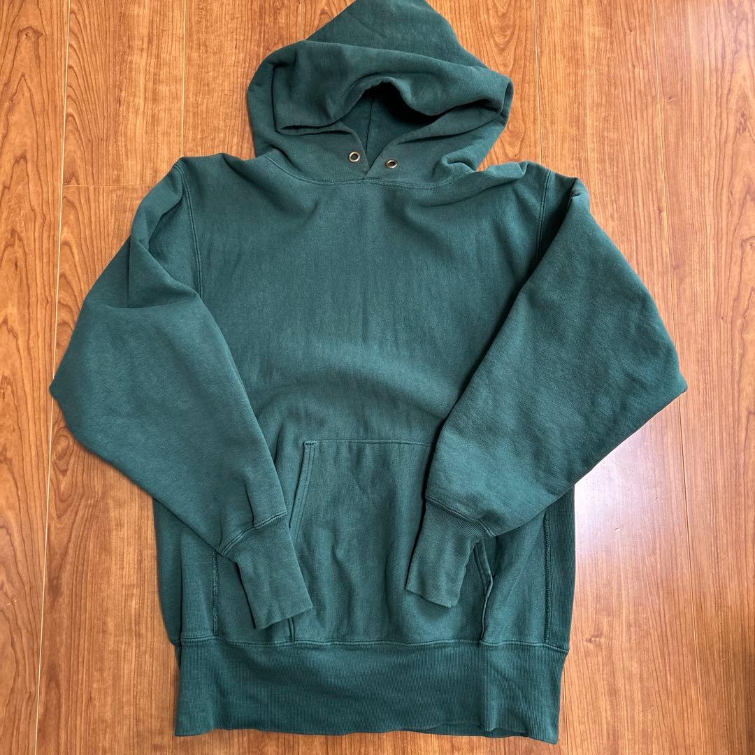 チャンピオン リバースウィーブ パーカー 緑 USA製 LARGE 希少カラー