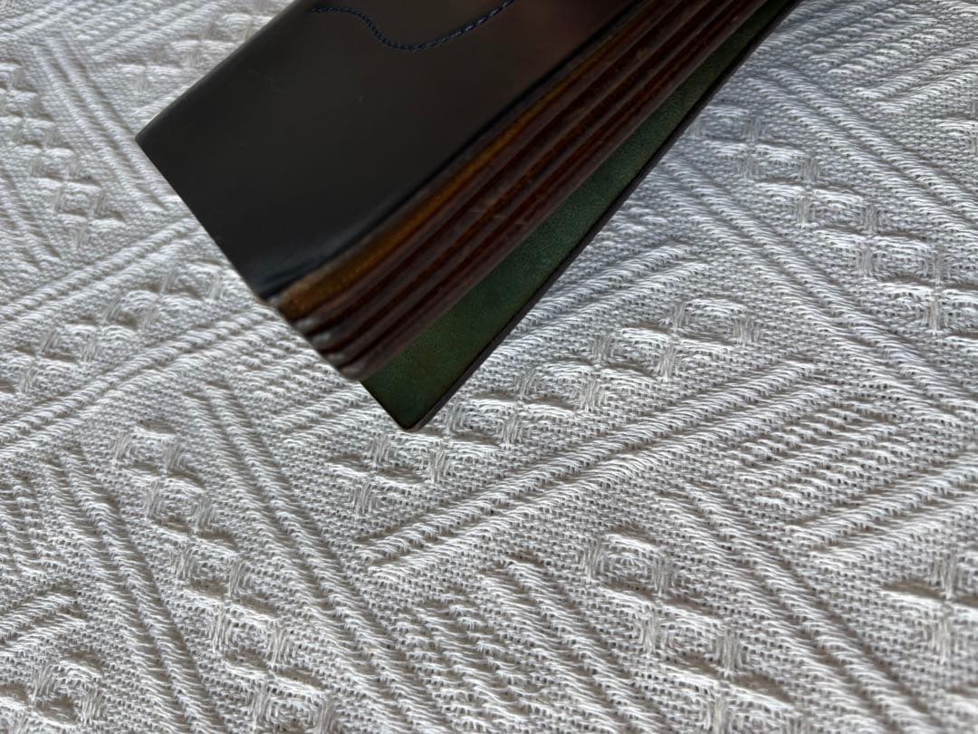 希少色 ヴィンテージformeフォルメコードバン長財布 スタンプ ダークブルー