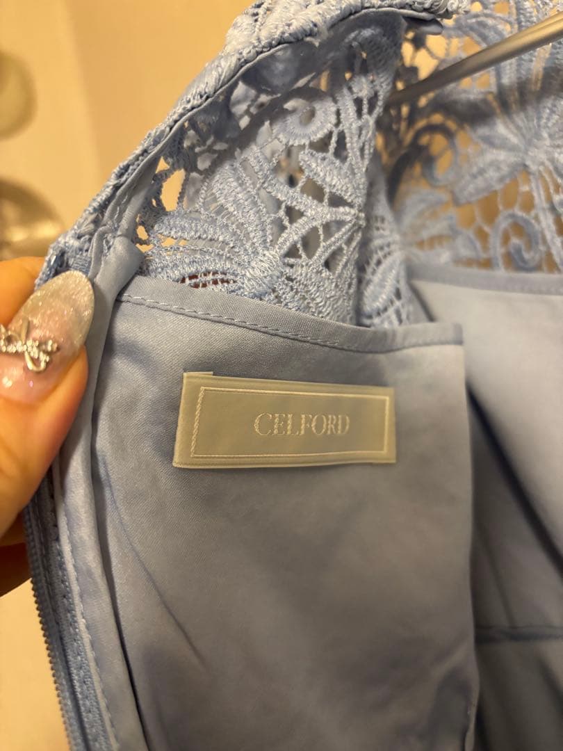 CELFORD ブルーレースワンピース 36