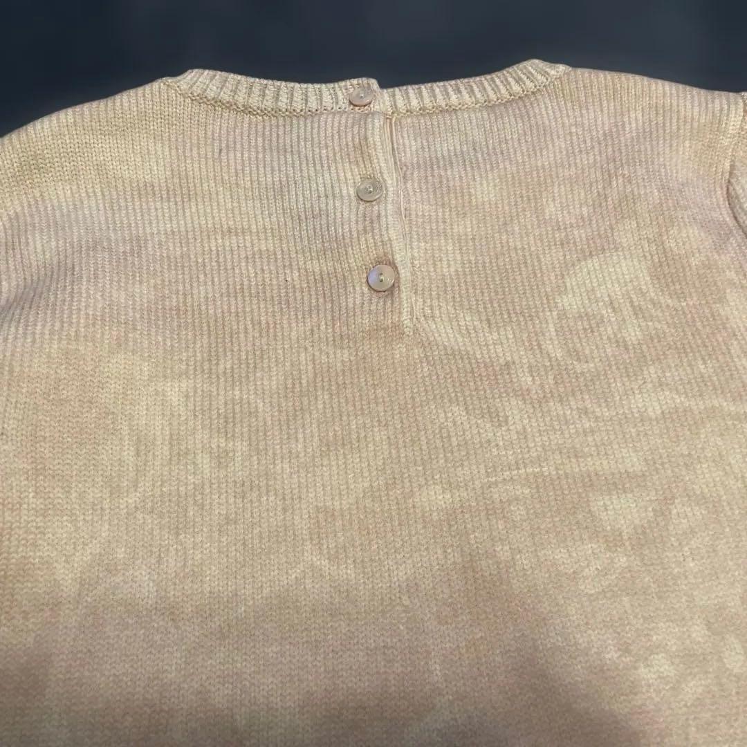 【DIOR】【kids】淡ピンク トワルドゥジュイ ニット ワンピース ドレス