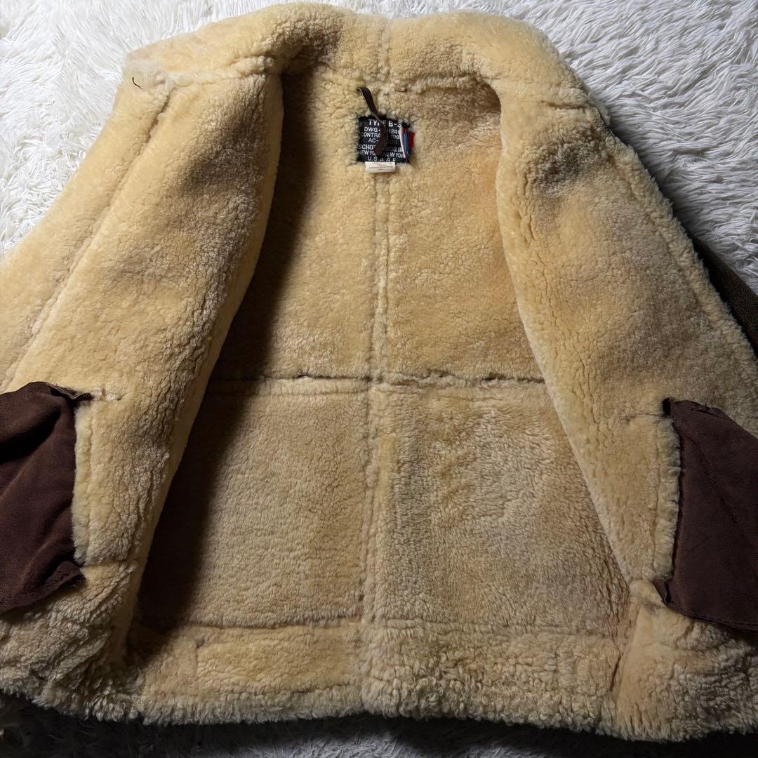 【米国製】schott フライトジャケット　B-3 羊革　ムートン　ボア　38