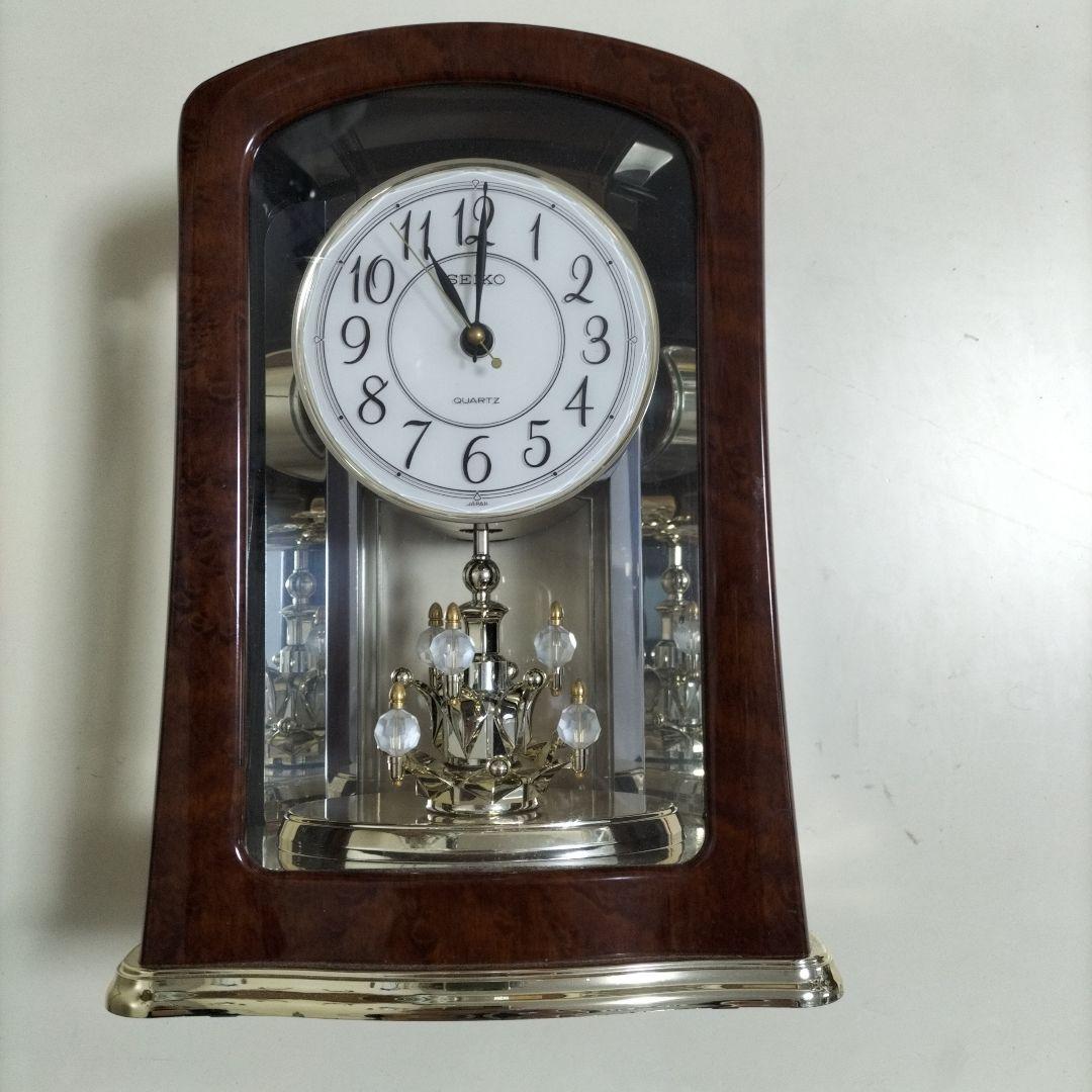 ブラウン シャンデリア置時計 カラクリ SEIKOQUARTZ