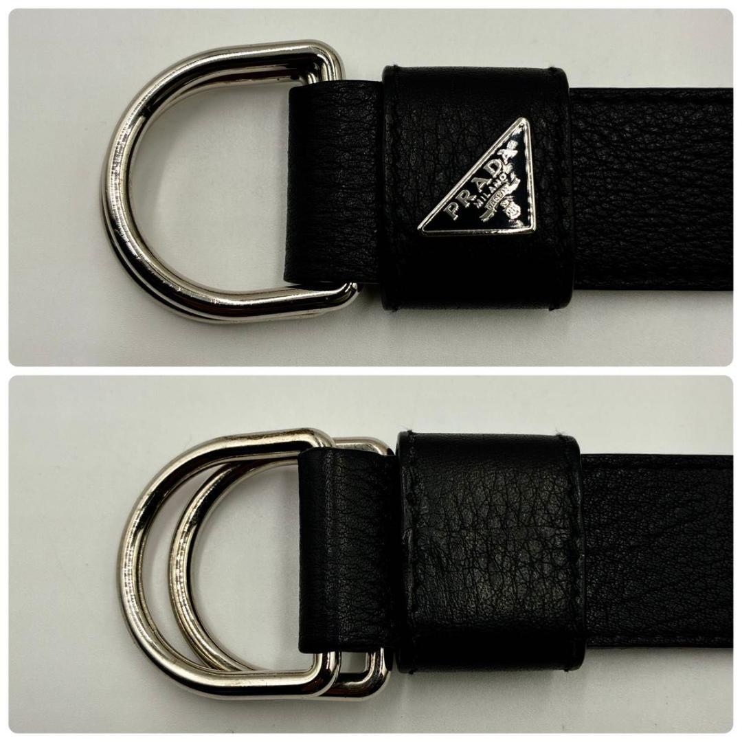re プラダ ベルト レザー トライアングルロゴ 三角ロゴ ブラック