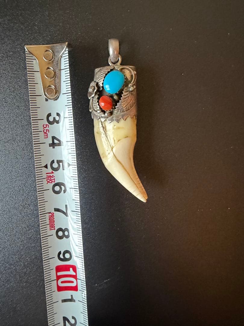 【超希少品】本物のインディアンジュエリー シルバー925/動物牙 ヴィンデージ