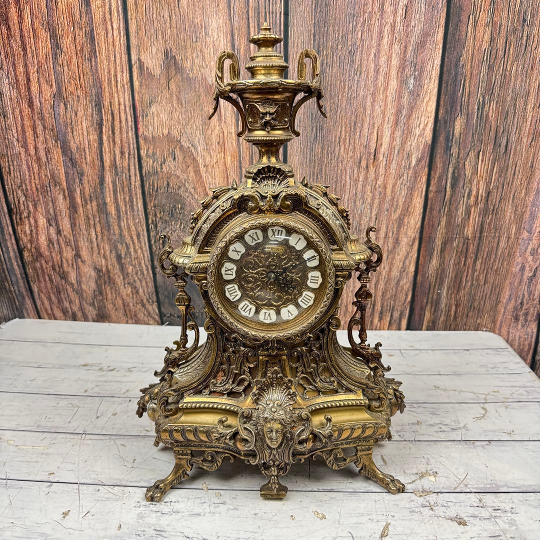 SEIKO 真鍮 置き時計 セイコー 時計 アンティーク アンティーク時計