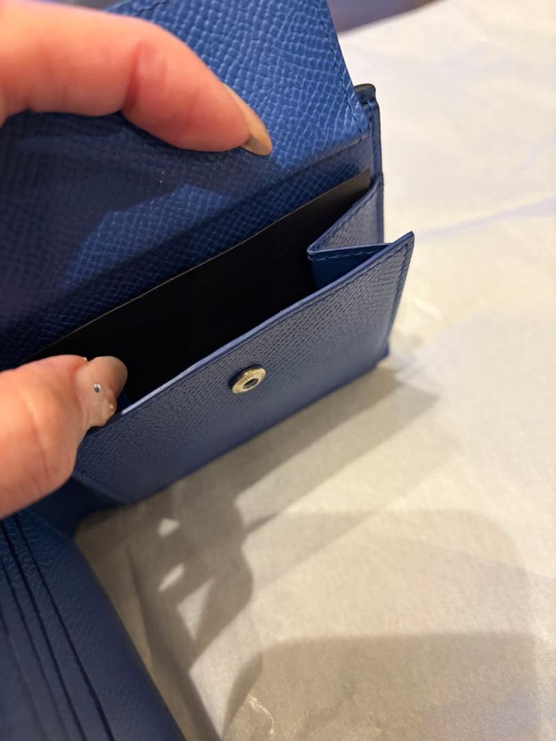 dunhill ネイビー ツートン　二つ折り財布　ケース付