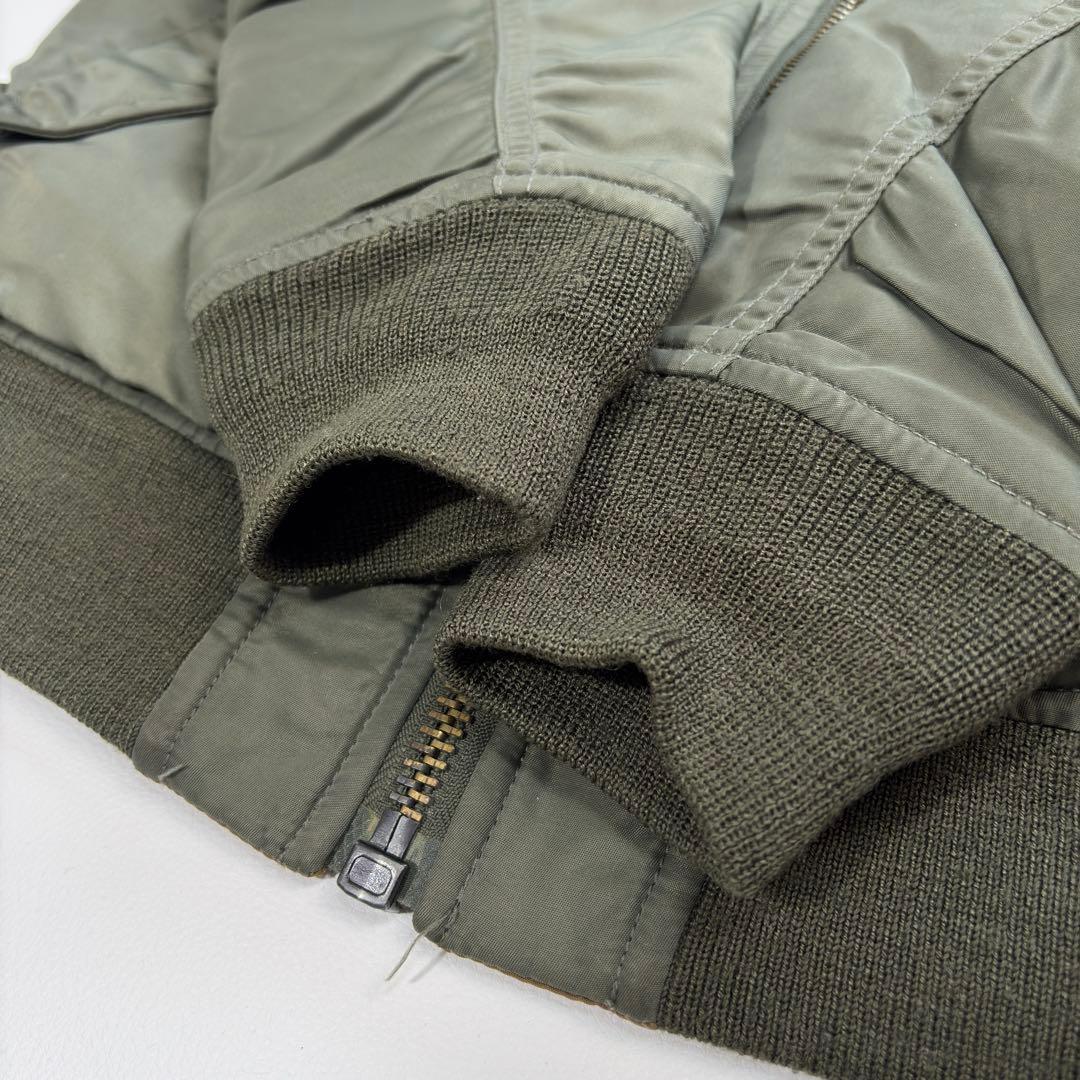 AVIREX MA-1 フライトジャケット リバーシブル カーキ×ブラウン L