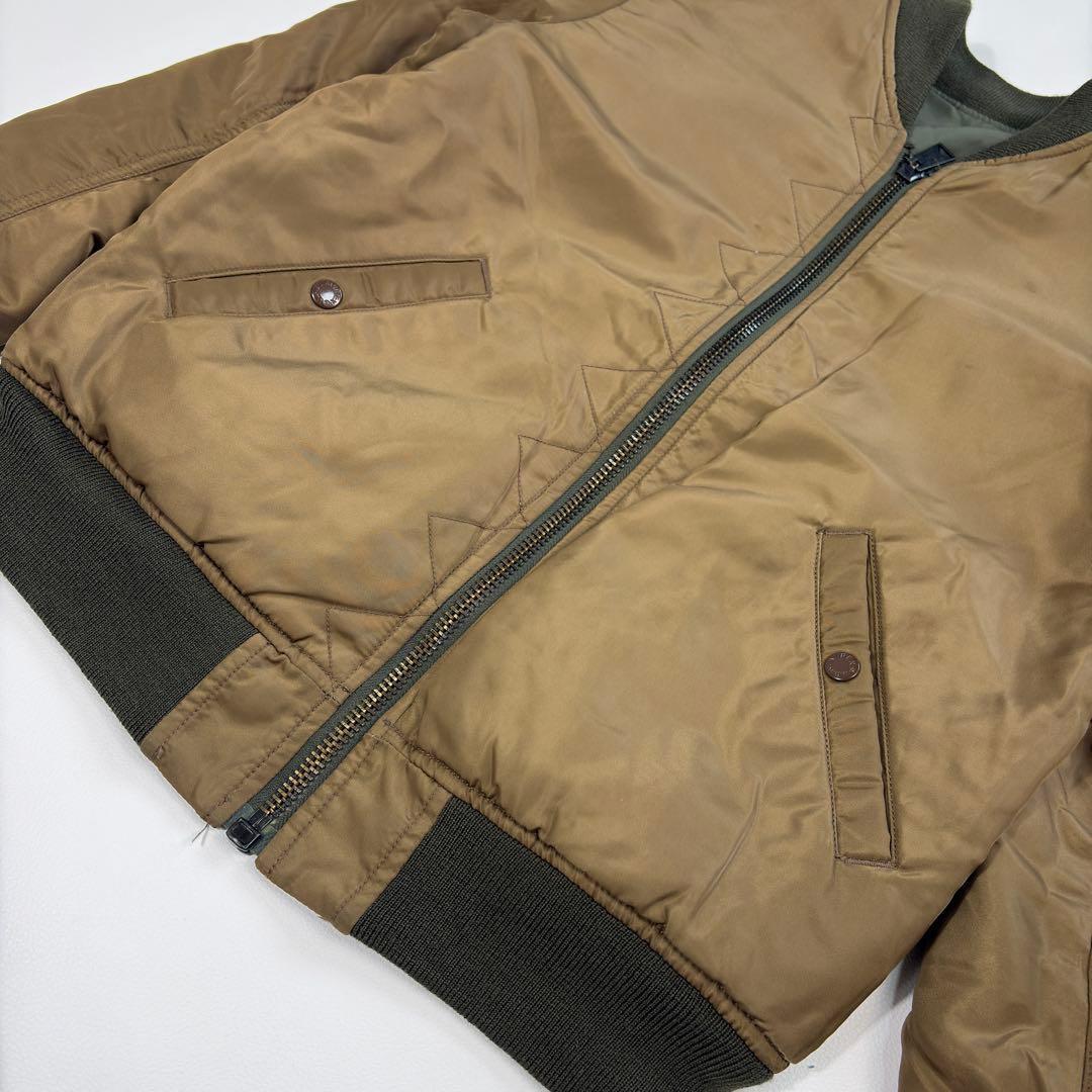 AVIREX MA-1 フライトジャケット リバーシブル カーキ×ブラウン L