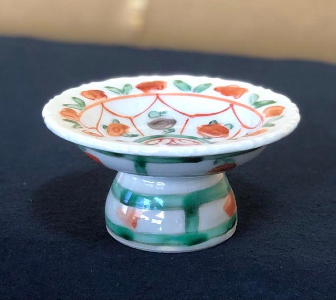 《R》九谷焼 須田 菁華 安南 色絵 台皿5客　1f