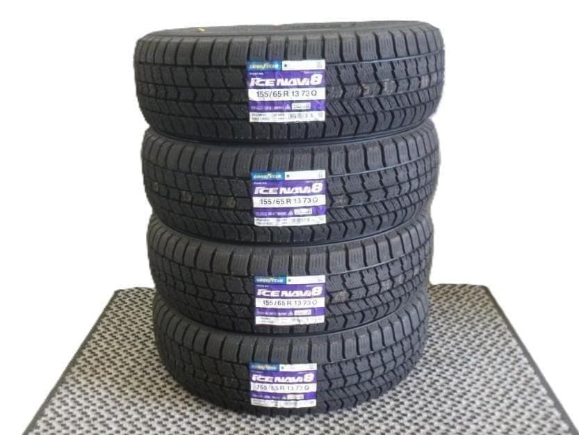 全国送料無料★スタッドレス　グッドイヤーアイスナビ8・155/65R13 4本
