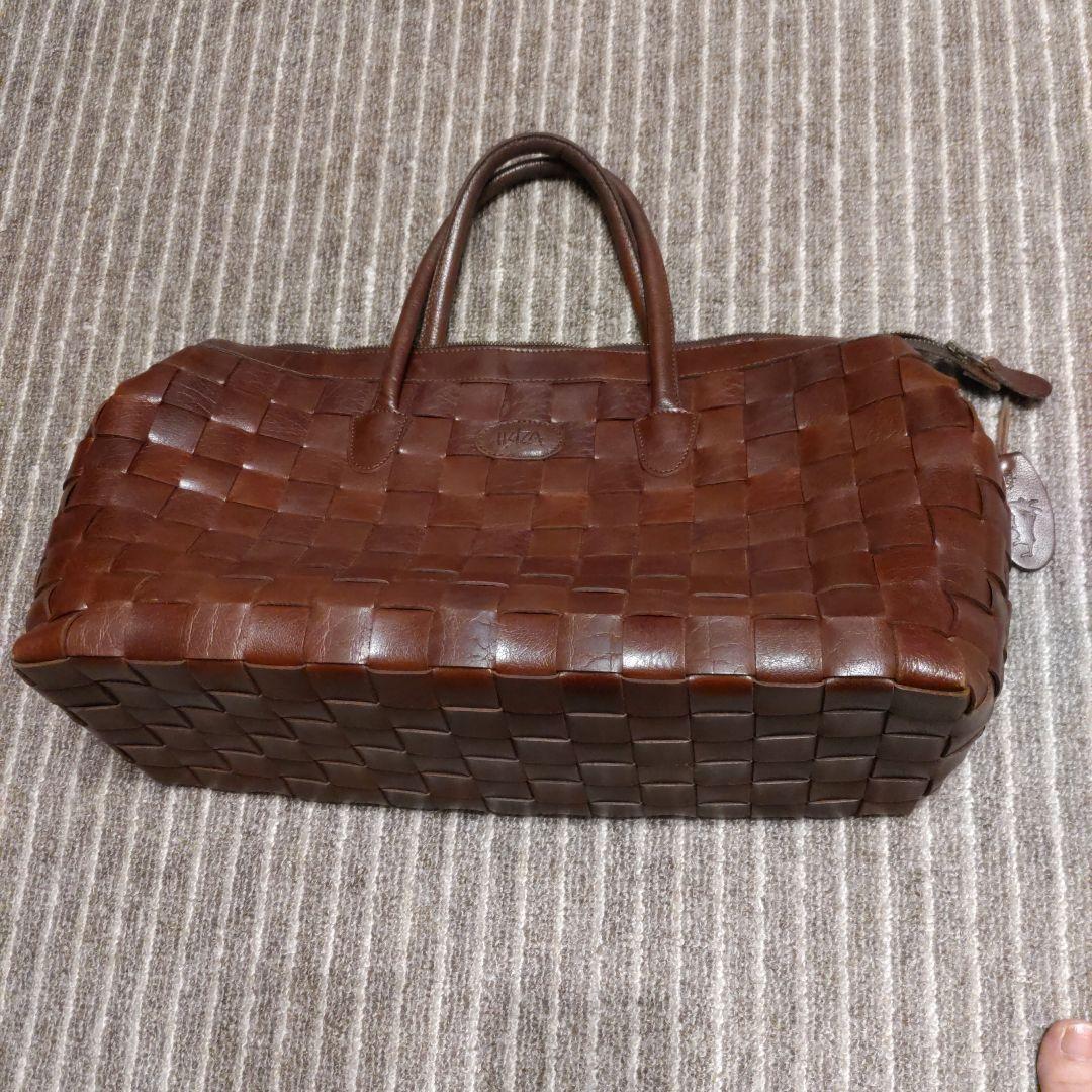 イビザ　IBIZA　メッシュ　レザー　バッグ　茶系　ボストン　トート
