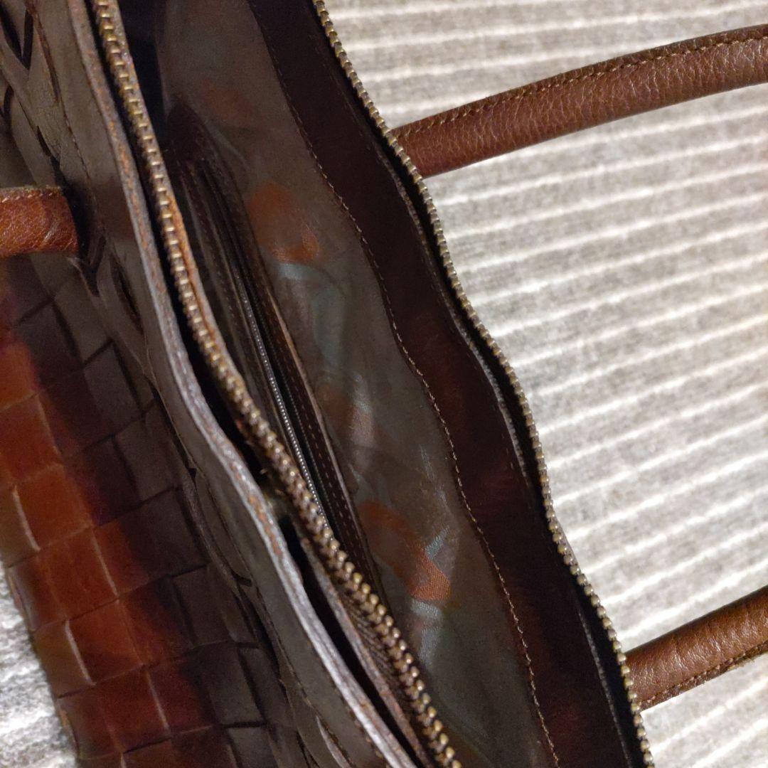 イビザ　IBIZA　メッシュ　レザー　バッグ　茶系　ボストン　トート