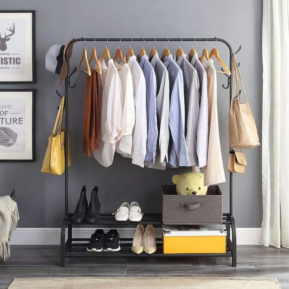 ハンガーラックパイプハンガーラック物干しスタンドコート掛け 衣類収納