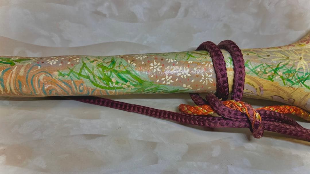 着物の絵付け師/逸品/ひょうたん/瓢箪/オブジェ/縁起物/組紐付き