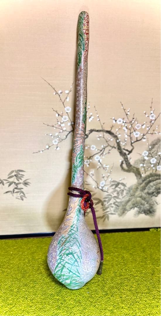 着物の絵付け師/逸品/ひょうたん/瓢箪/オブジェ/縁起物/組紐付き