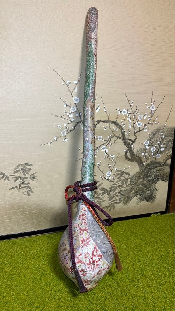 着物の絵付け師/逸品/ひょうたん/瓢箪/オブジェ/縁起物/組紐付き