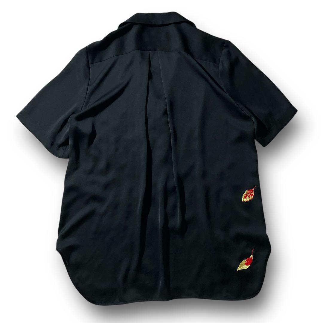 美品 19ss mame kurogouchi マメクロゴウチ 百合刺繍 シャツ