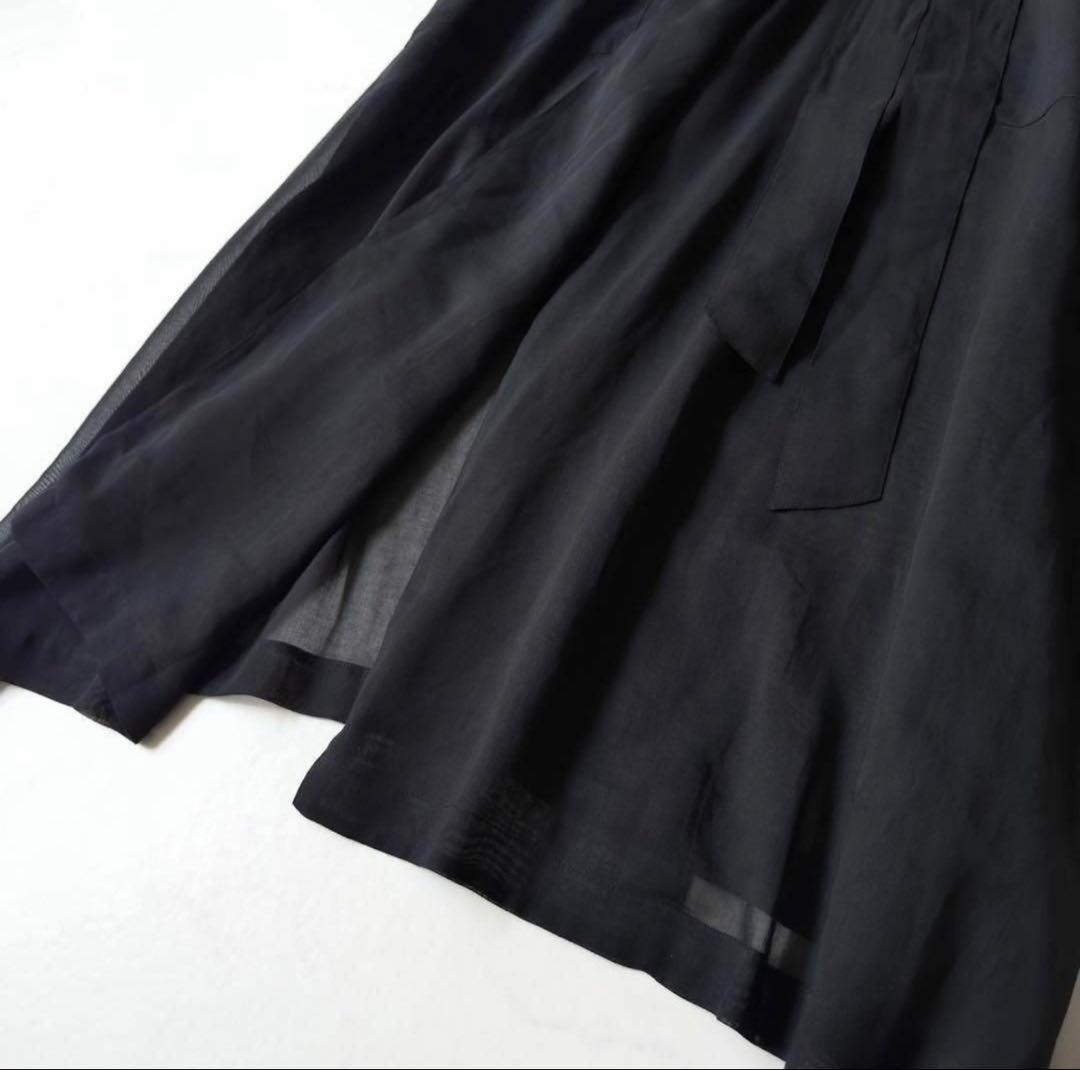 極美品✨️定価5.7万　エブール　ポリオーガンジー ライトロングガウンコート