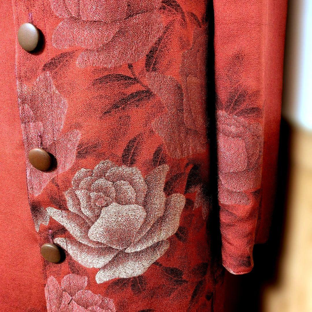 着物リメイクコート♪12♪大島紬♪105cm♪リバーシブル