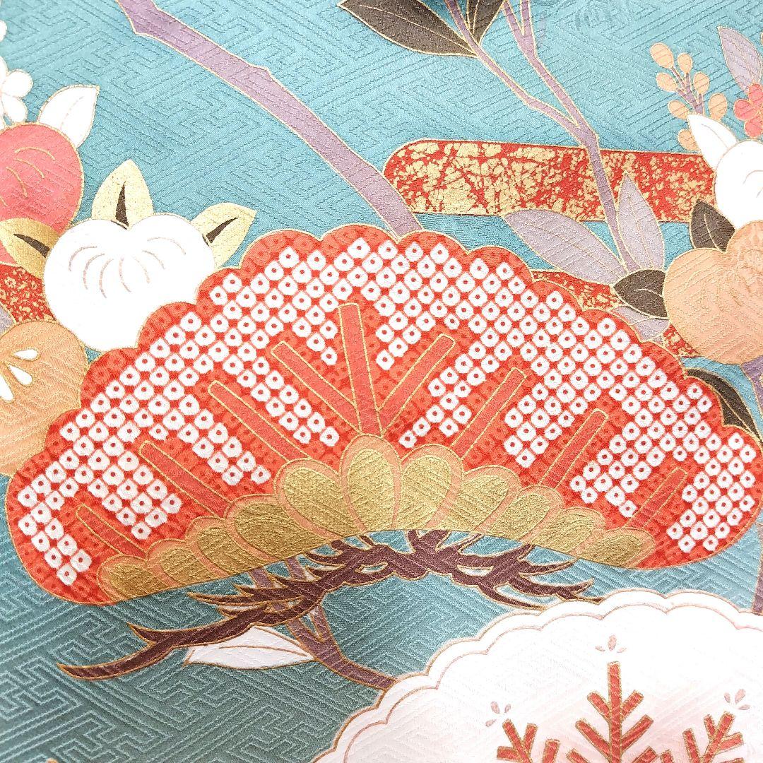 振袖フルセット(8点)・成人式・古典柄・金彩加工・くすみ・金駒刺繍・逸品