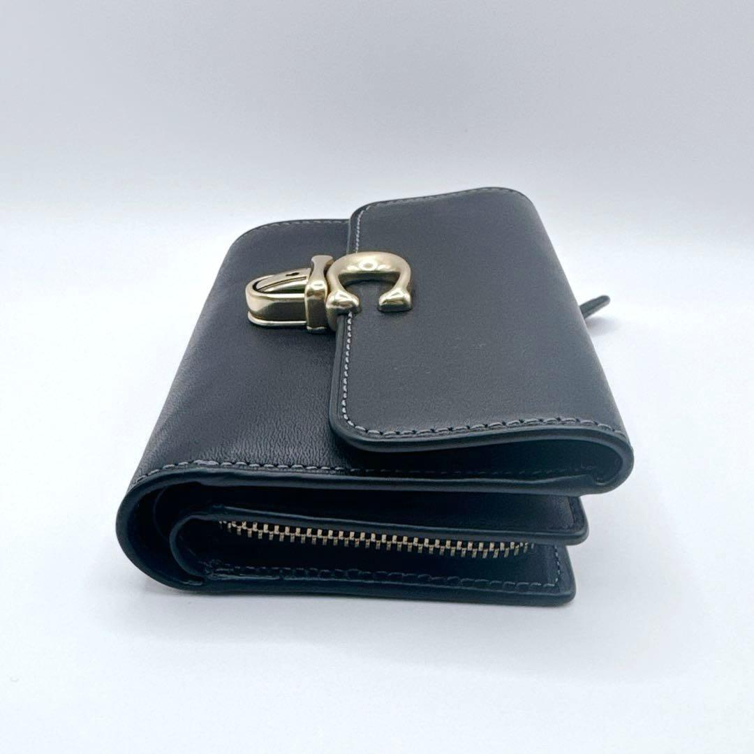 【極美品】 コーチ COACH レディース 2つ折り財布 保存分付き ブラック