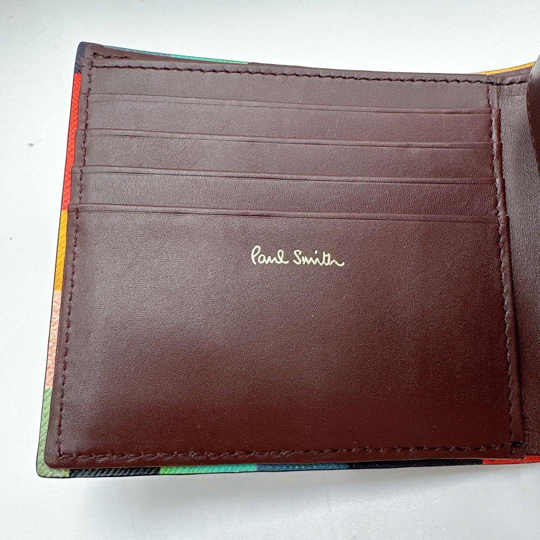 極美品　ポールスミス　アーティスストライプ　二つ折り　財布　メンズ
