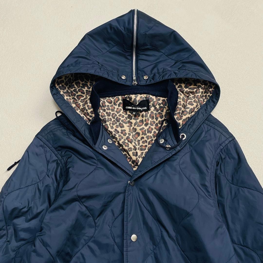 コムデギャルソン 中綿キルティングコート M 2way AD2019 レオパード