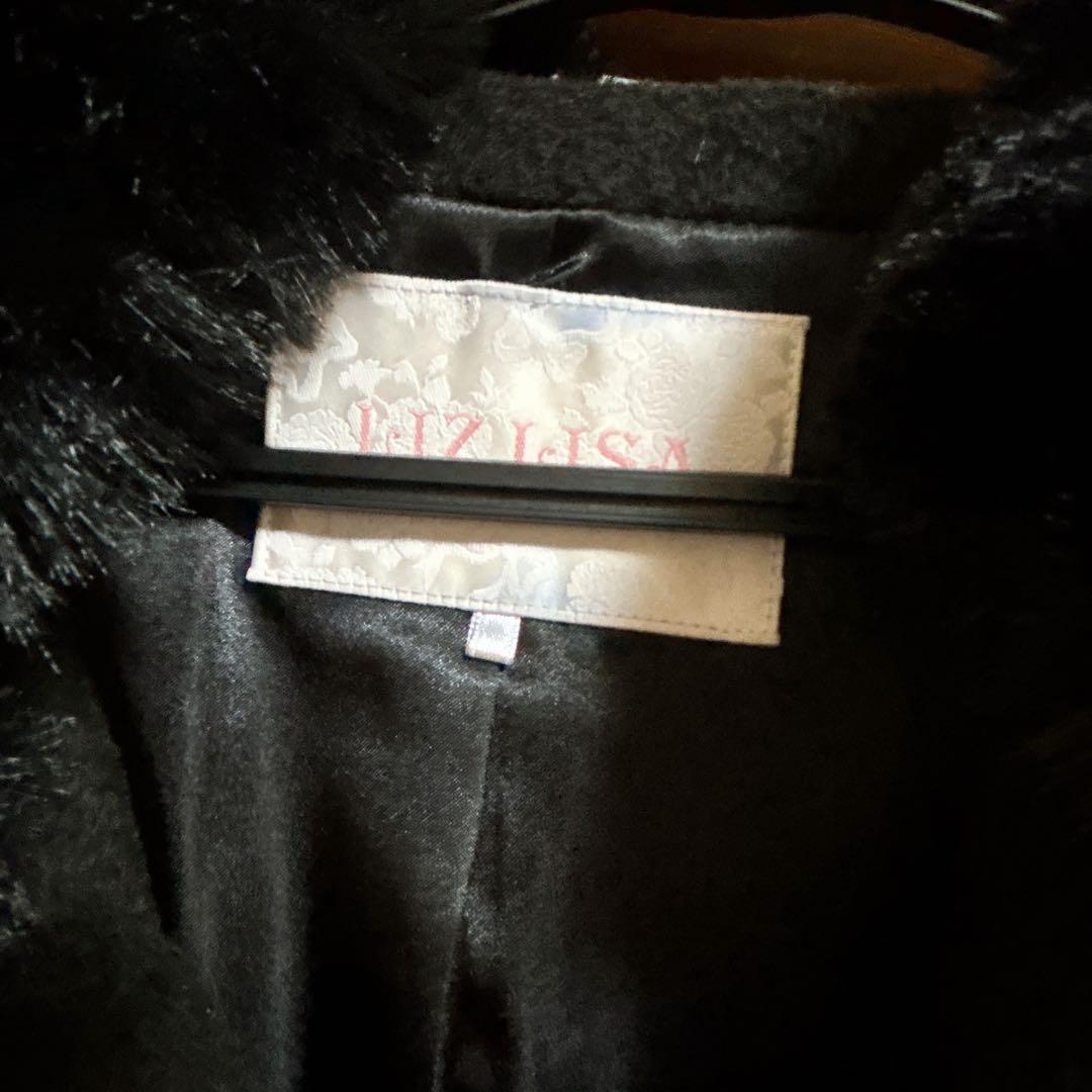 ろ*꒱様 LIZLISA ビジューリボンショートフードコート　ブラック