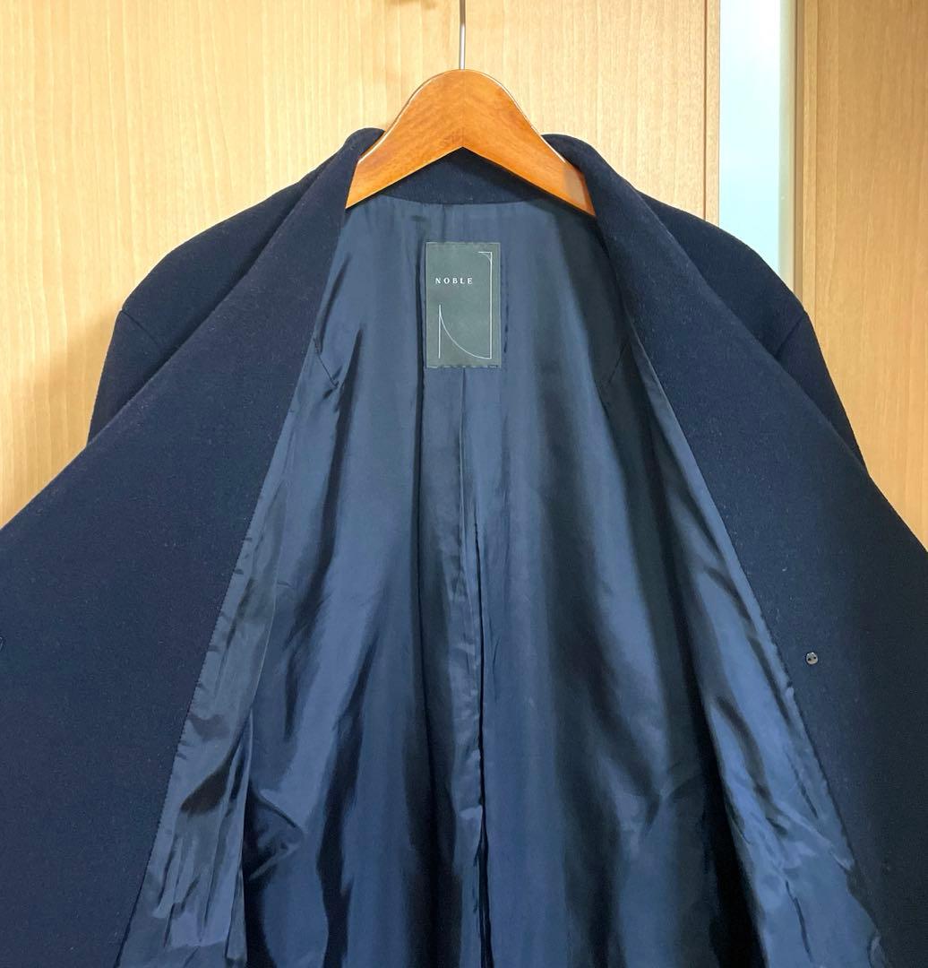 Noble定価53,900円 カシミヤ混MTRチェスターディテールVカラーコート
