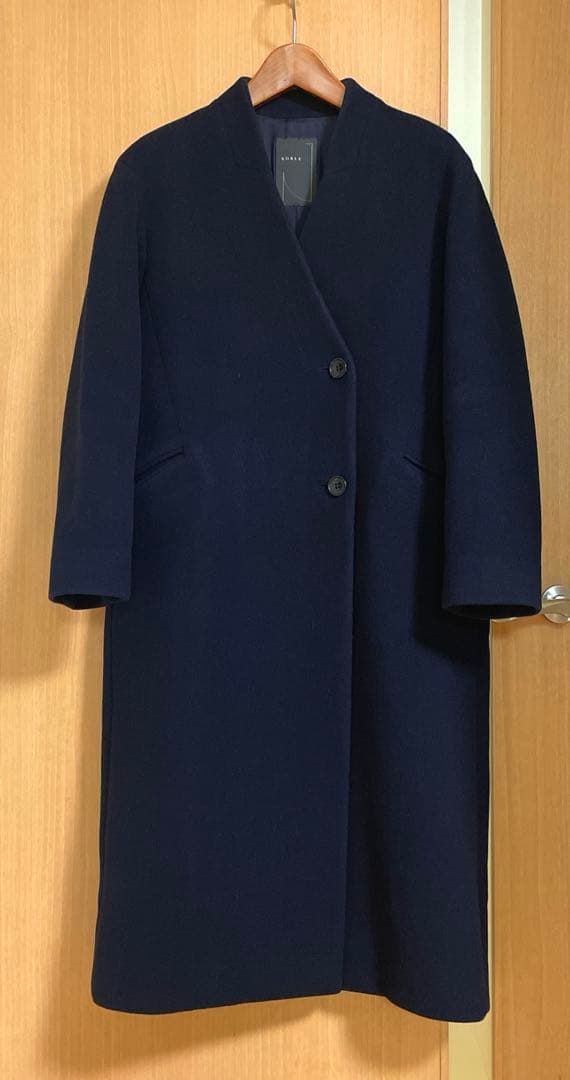 Noble定価53,900円 カシミヤ混MTRチェスターディテールVカラーコート