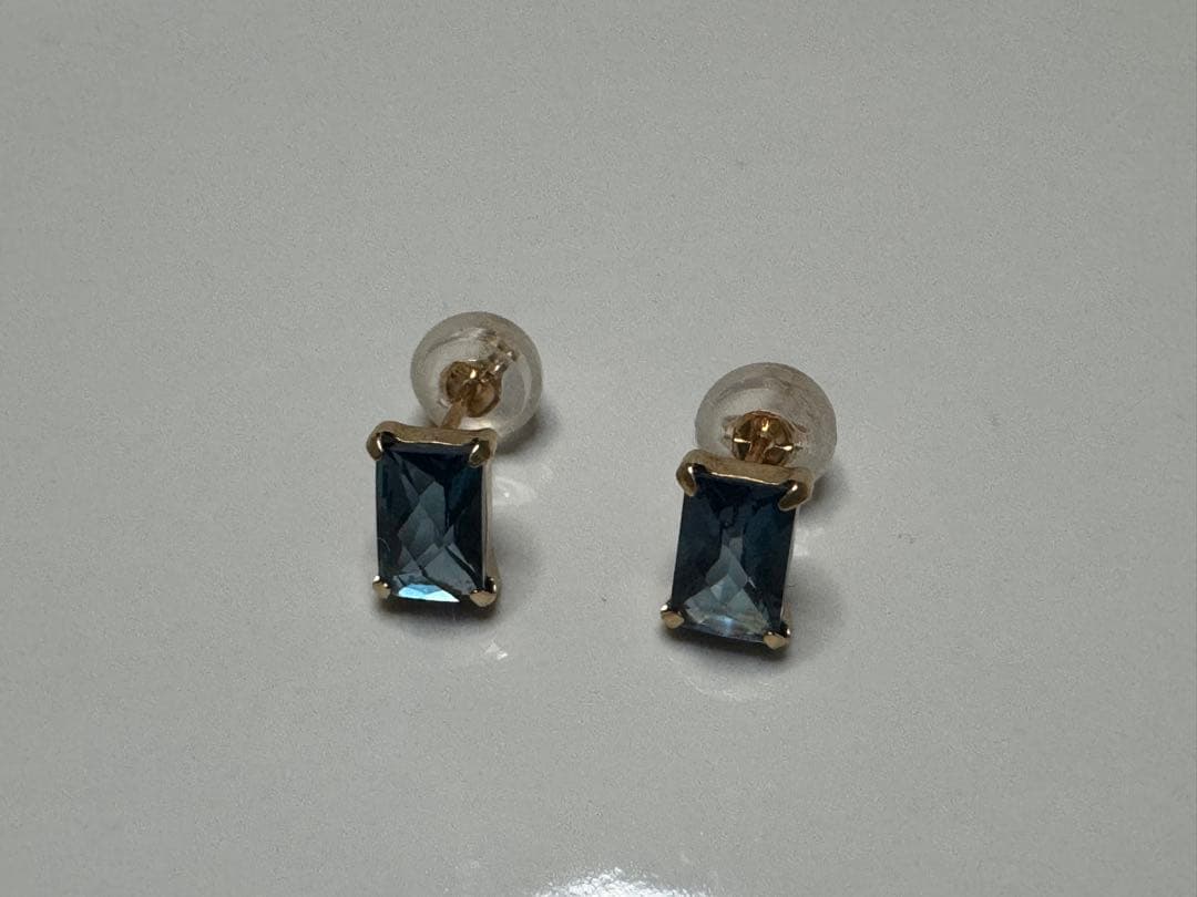 cui-cui ロンドンブルートパーズ K10YGピアス