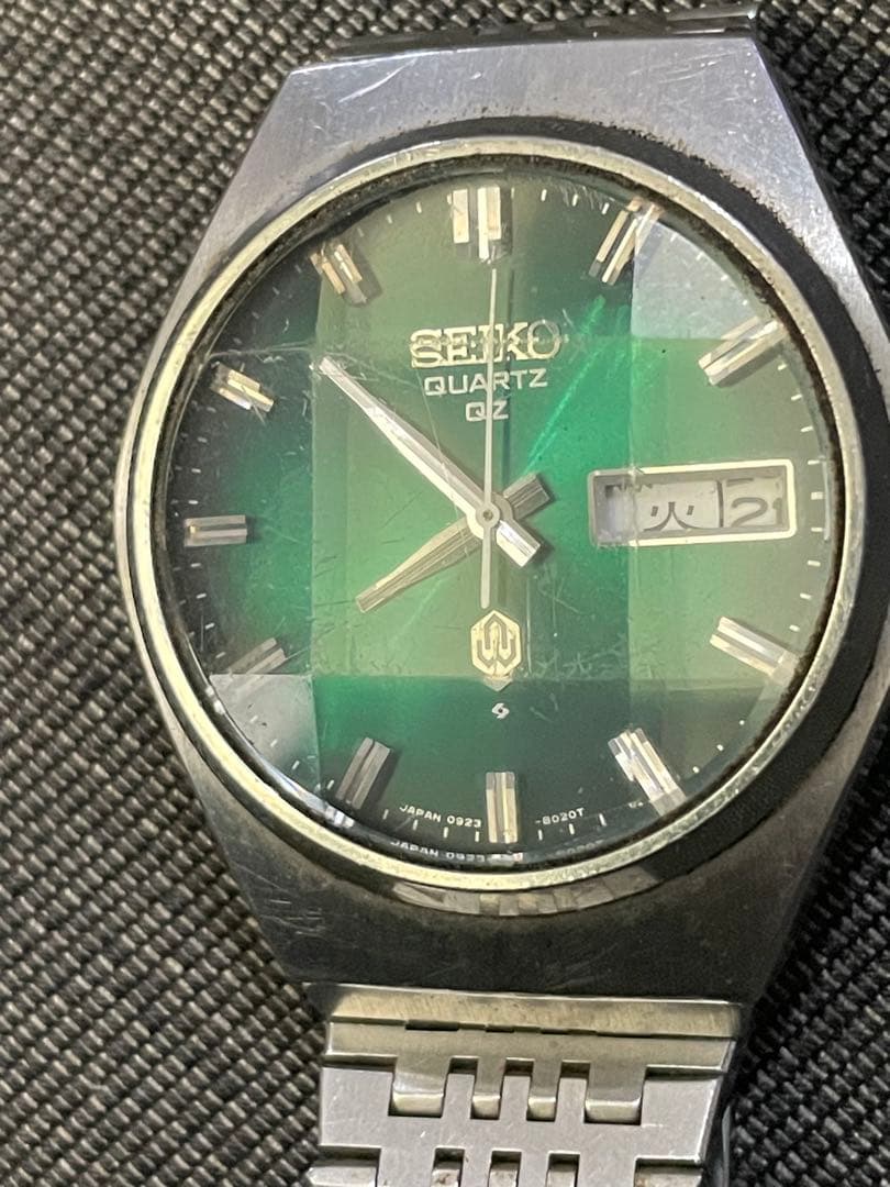 最終値下げSEIKO0923-8020-G カットガラス グリーン文字盤