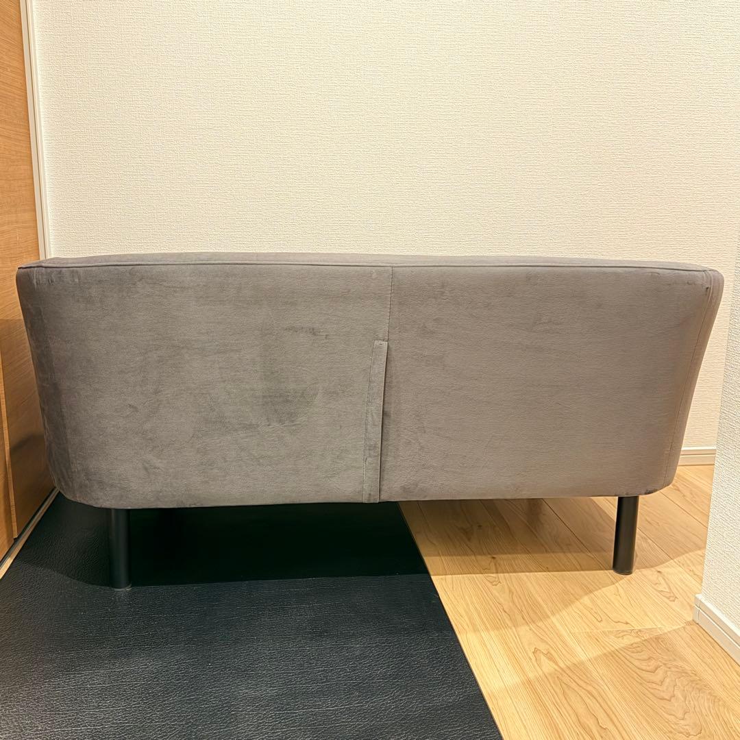 【極美品✨】LOWYA ベルベッド調ソファ グレー