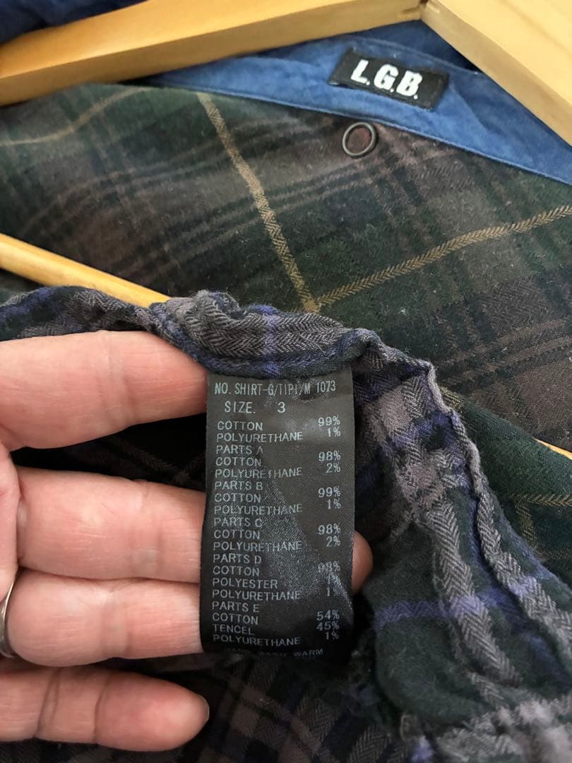 L.G.B. チェック柄 長袖シャツ サイズ3 シャツG