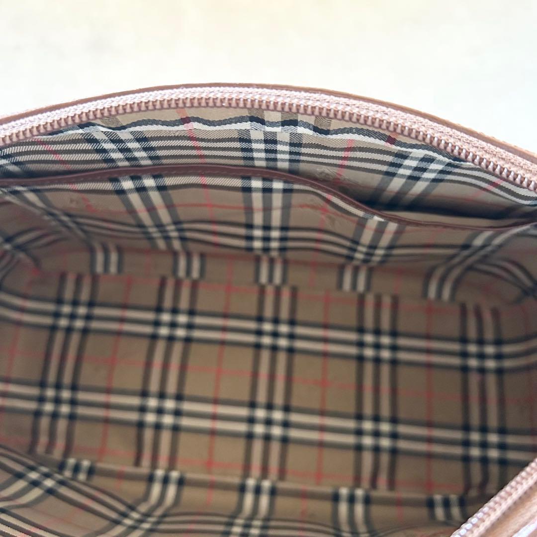 美品希少バーバリーズレザーミニボストンバッグ裏地ノバチェック