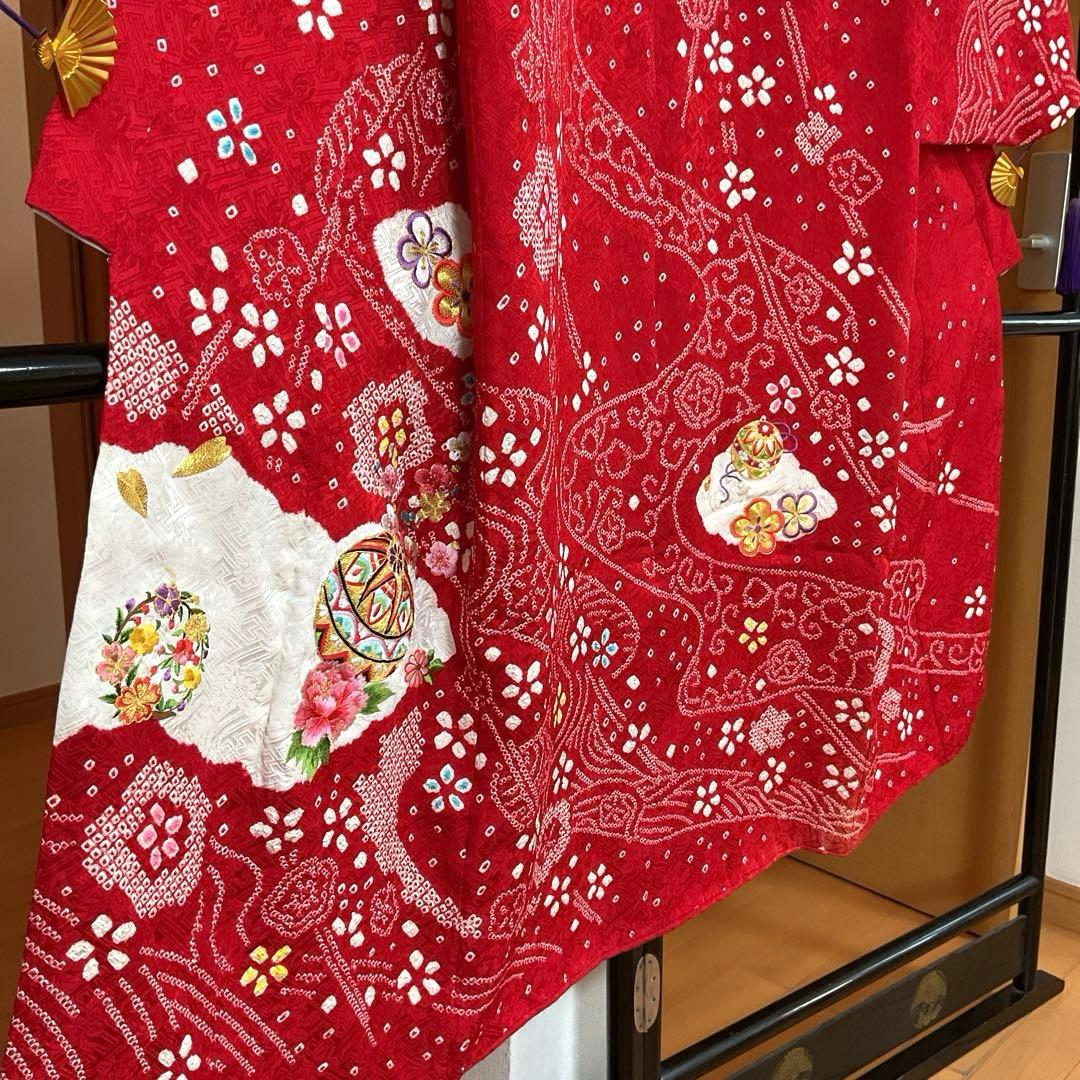 AmamaNo.5 七五三　7歳　　正絹着物セット　　本絞り