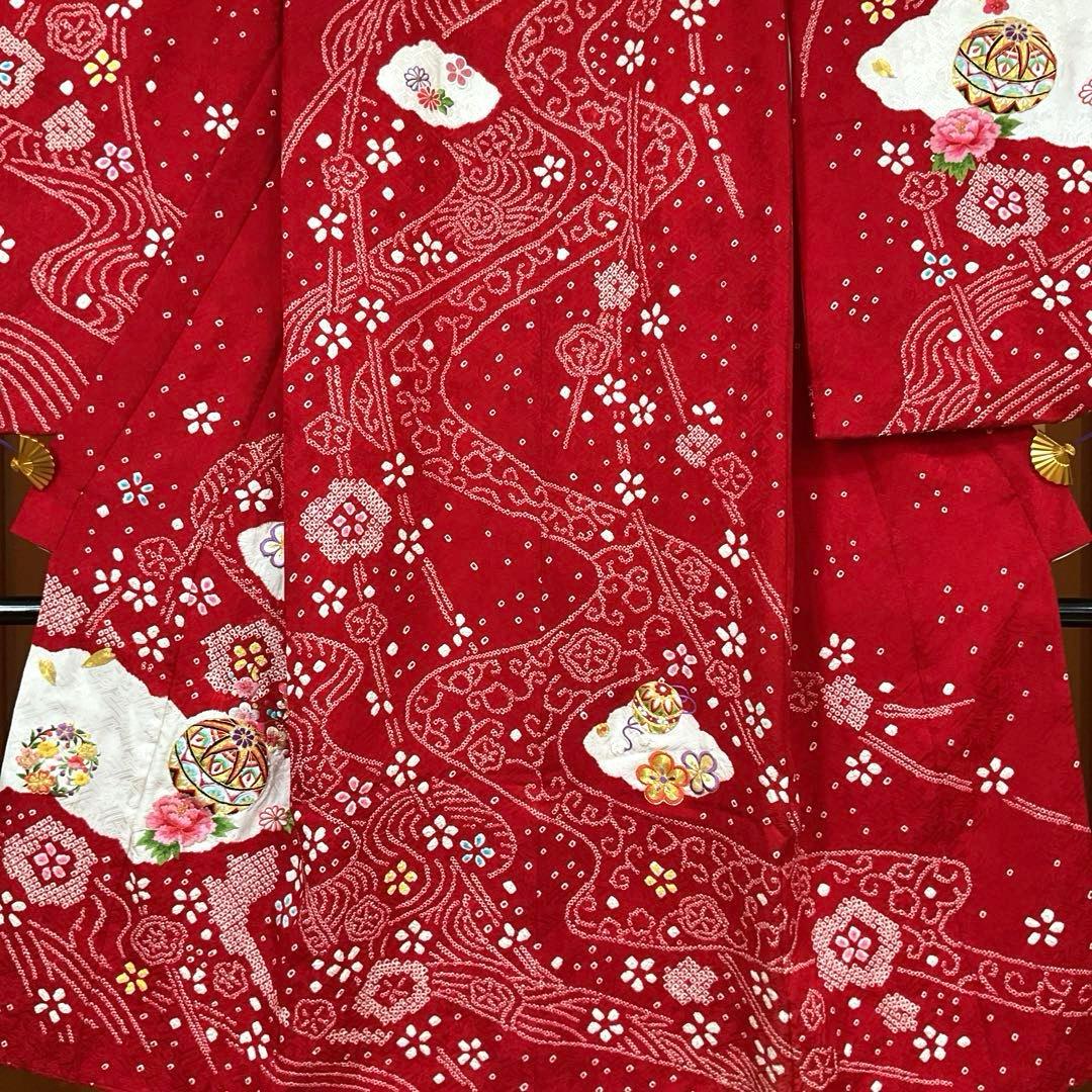 AmamaNo.5 七五三　7歳　　正絹着物セット　　本絞り