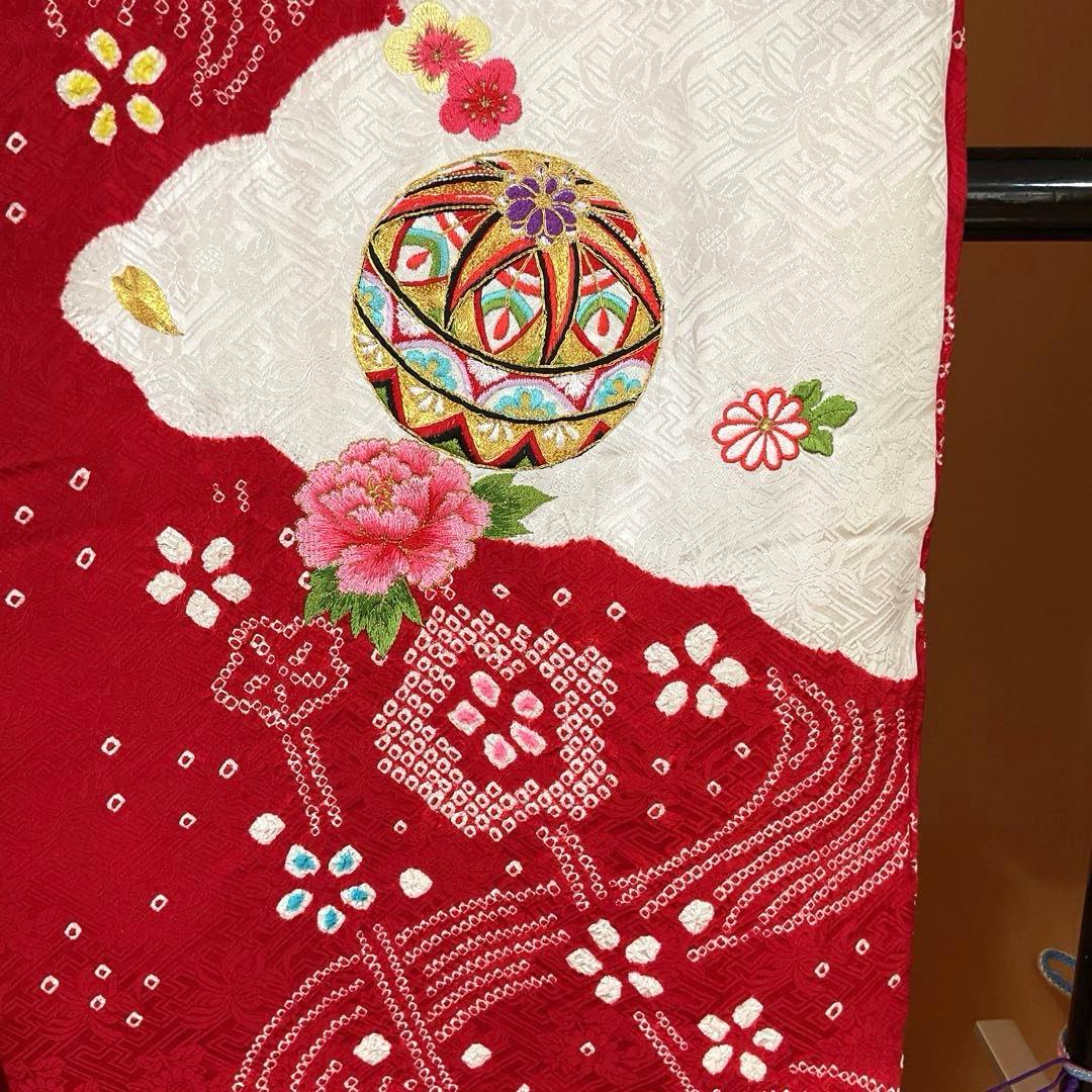 AmamaNo.5 七五三　7歳　　正絹着物セット　　本絞り