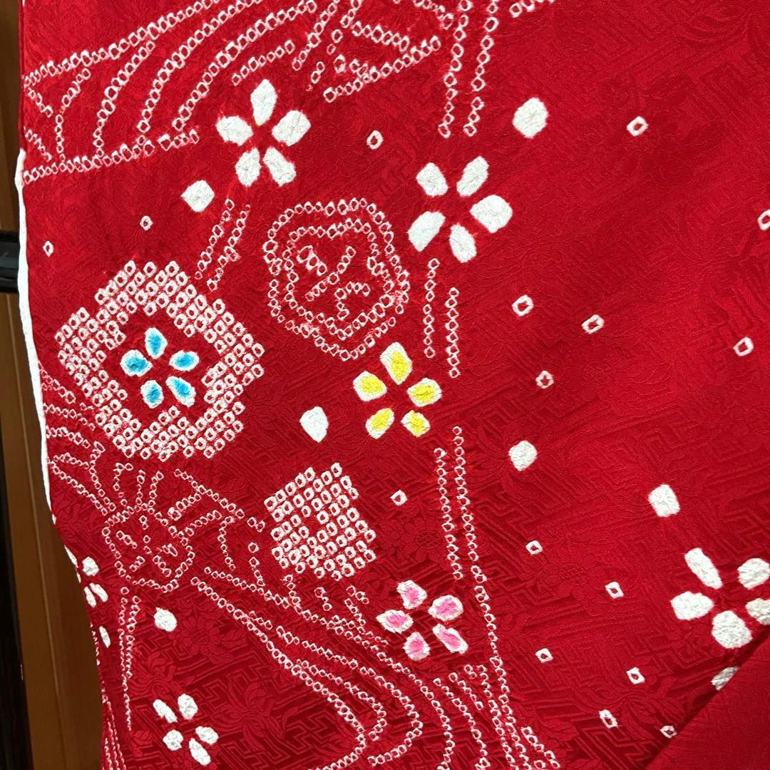 AmamaNo.5 七五三　7歳　　正絹着物セット　　本絞り