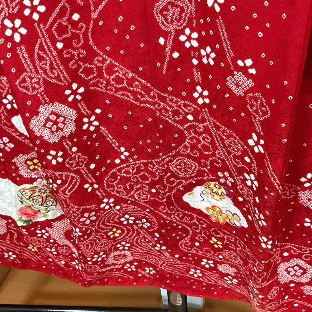 AmamaNo.5 七五三　7歳　　正絹着物セット　　本絞り