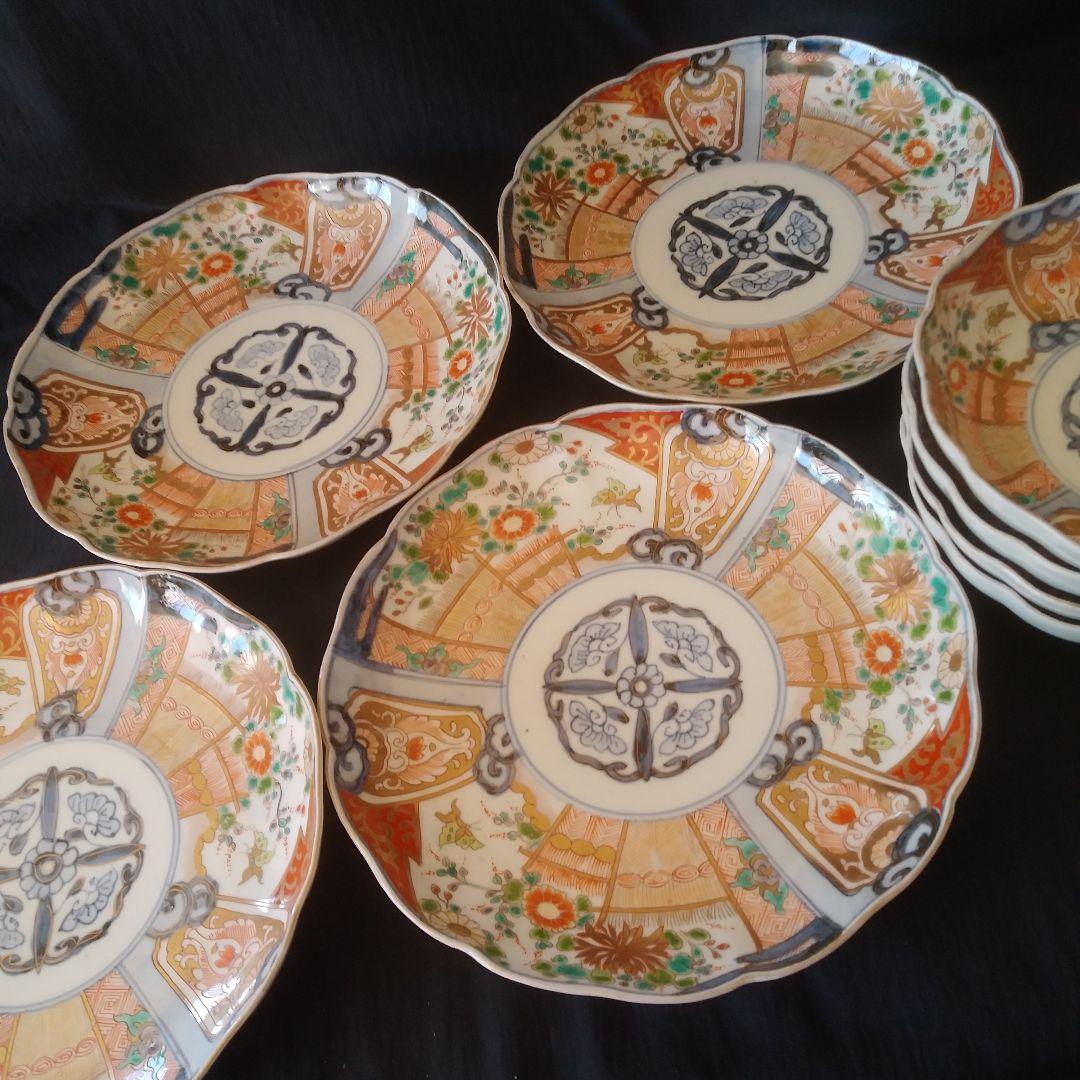 「テーブルウェアを古伊万里で！①」中皿(21.5cm)と膾皿 4客セット 骨董ア