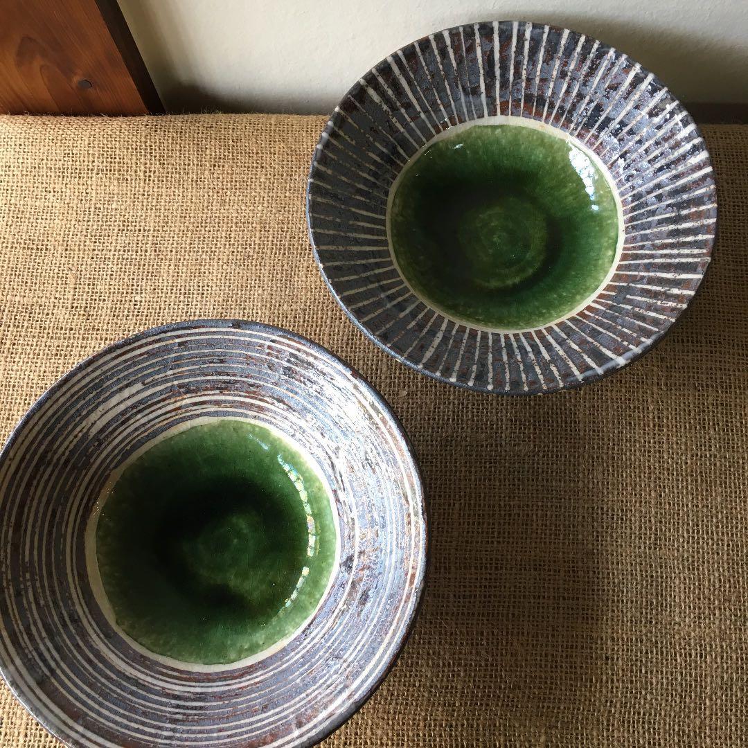 美濃焼　織部の中鉢　2個セット