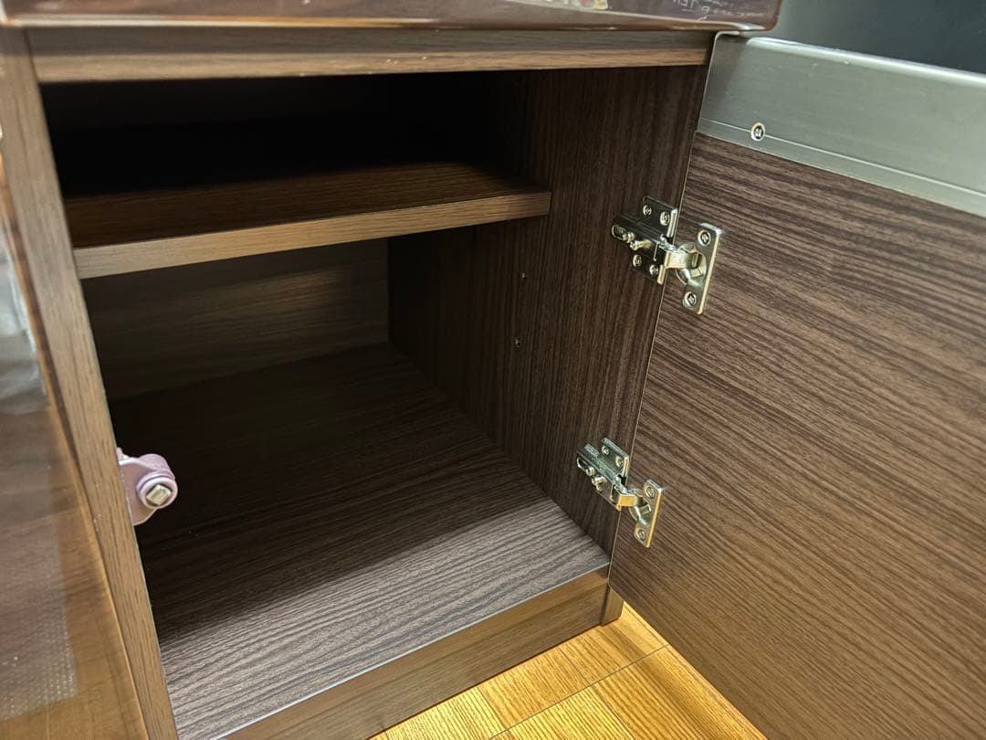 ニトリ　キッチンカウンター　天板付き　ダークブラウン