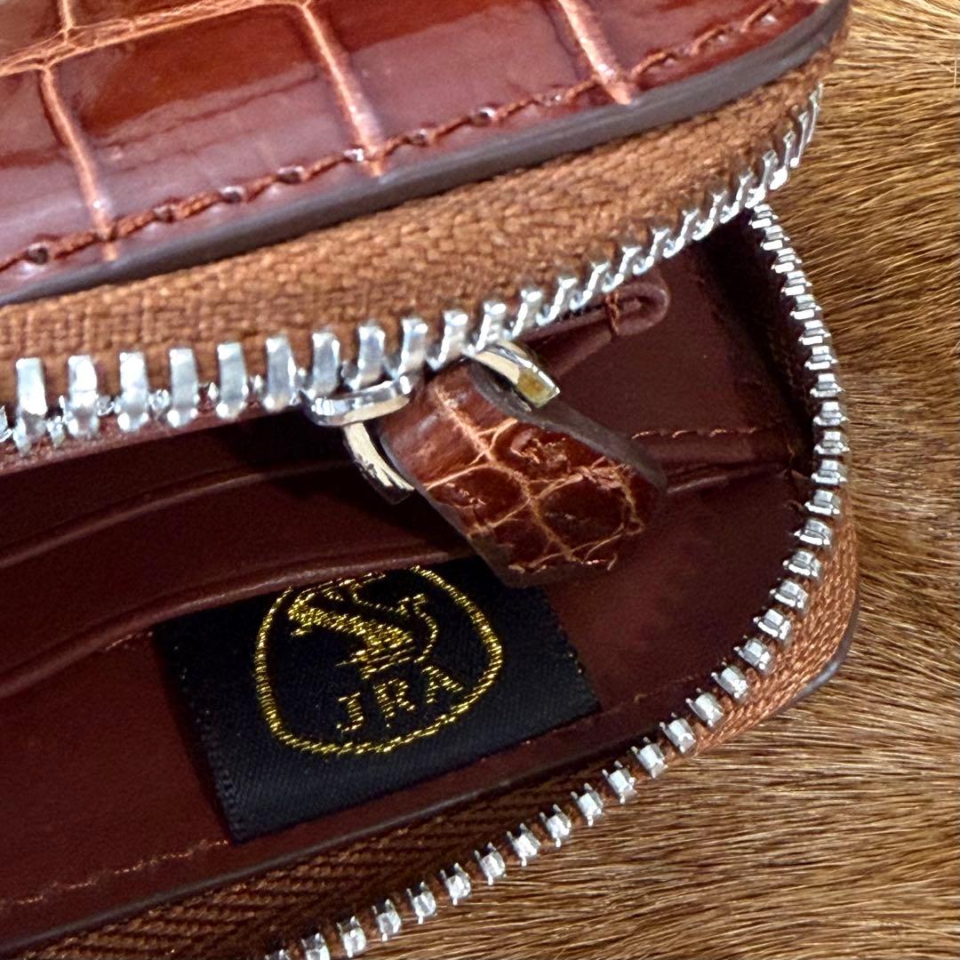 新品 JRA 桐箱付 定15万 最高峰 クロコダイル ポロサス 一枚革 長財布