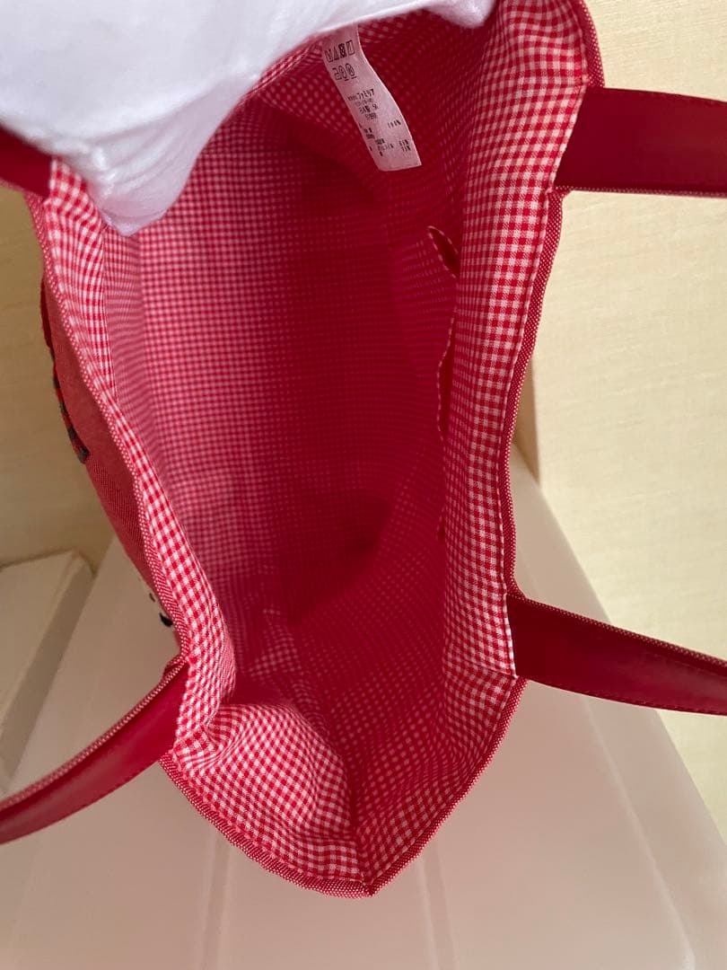 ファミリア　デニムバッグ　赤